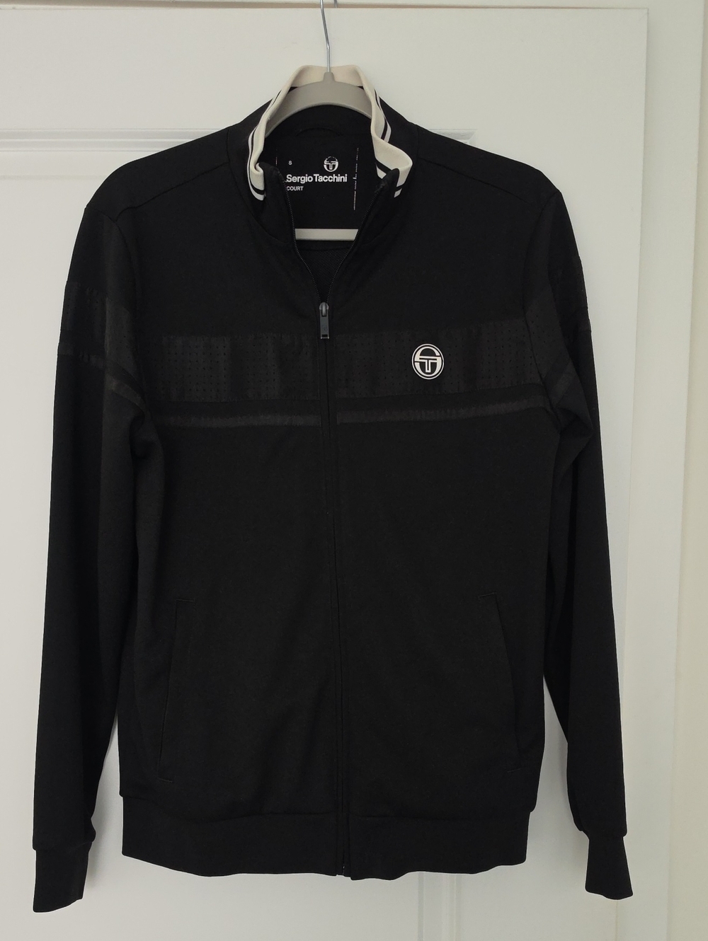Sergio Tacchini Black Track Jacket with White Trim